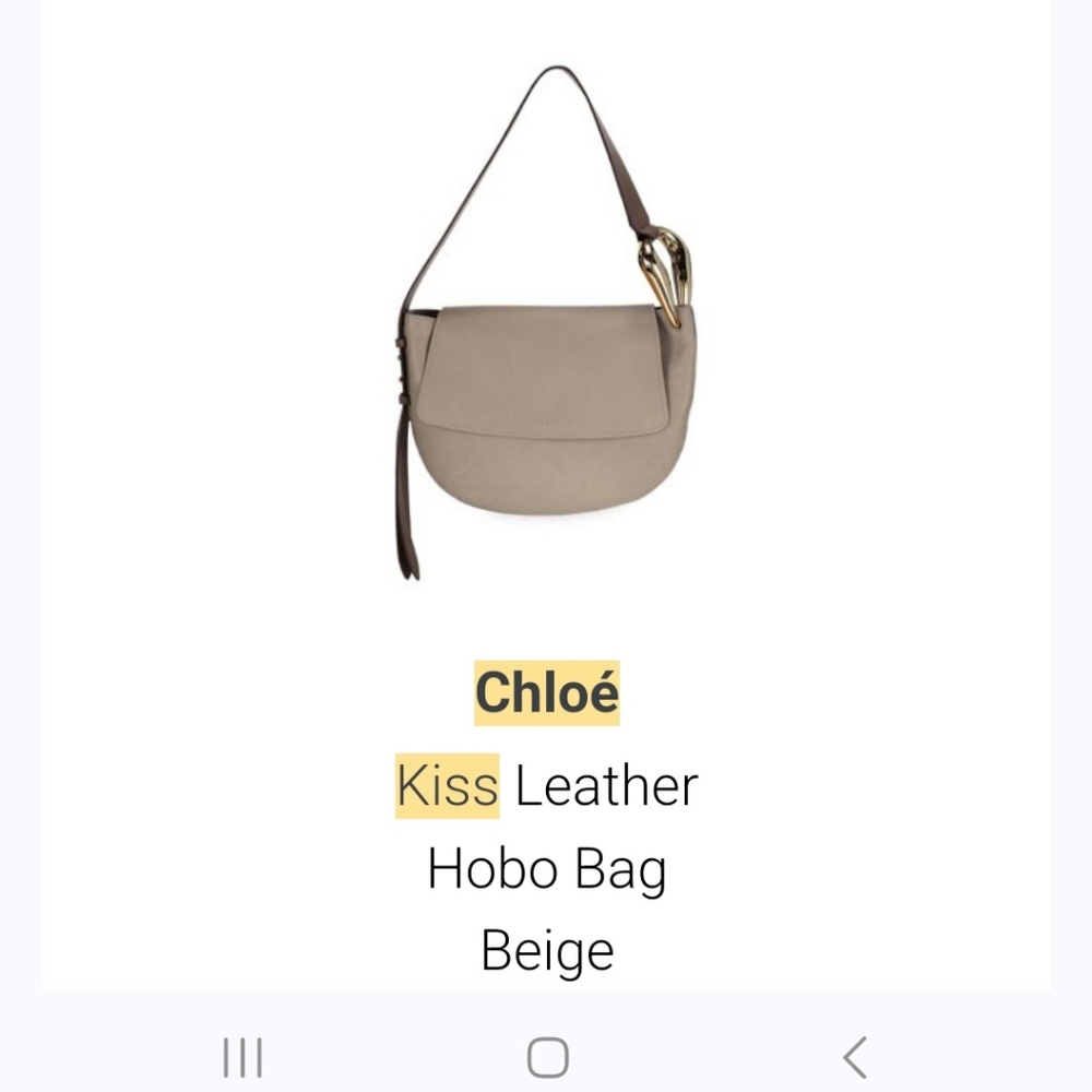 Chloe kiss leather hobo bag nwot